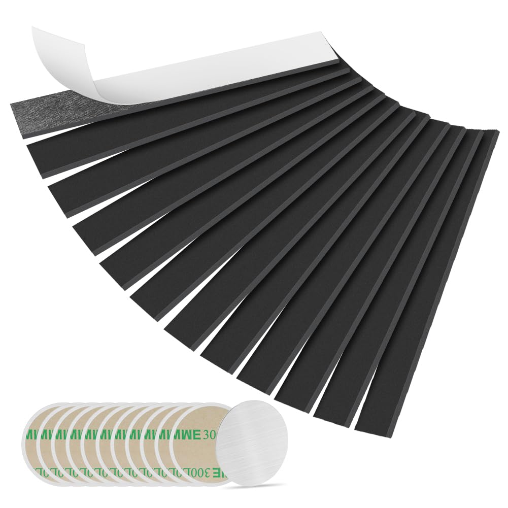 Flintronic 12 Stück Magnetband Selbstklebend, Magnetstreifen für Fliegengitter und Moskitonetze, Ferroband Magnetband mit Starker Kleber, Fliegengitter Magnet für Küche, Schule, Büro(150 x 25mm-2mm)