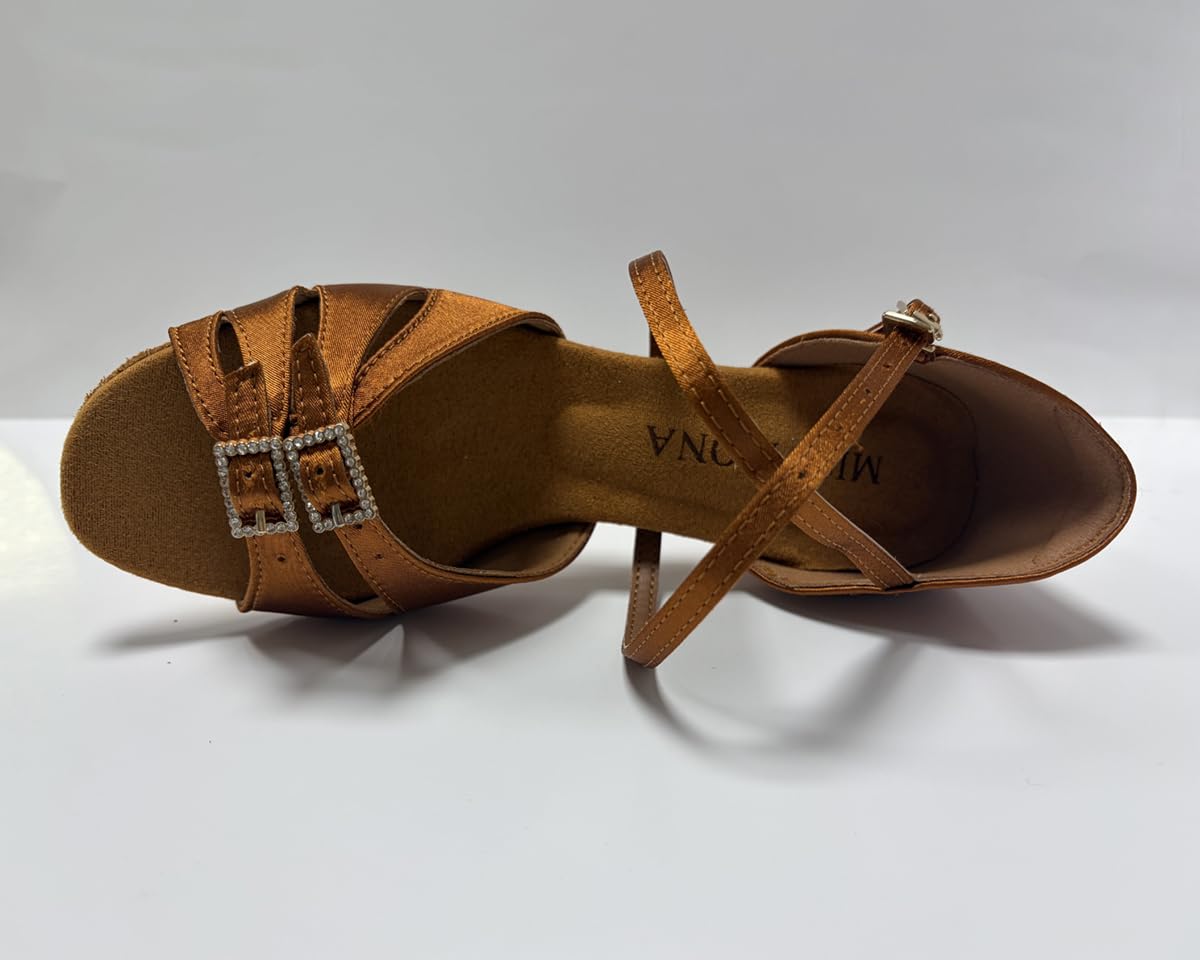 Zapatos de baile para niños y niñas, tacón latino, 3,5 cm, estándar para salsa de baile, para principiantes, práctica — view 4