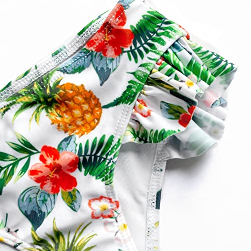 Image of QPANCY Girls One Shoulder Swimsuits Kids Two Piece Bathing Suits Ruffle Beach Swimwear