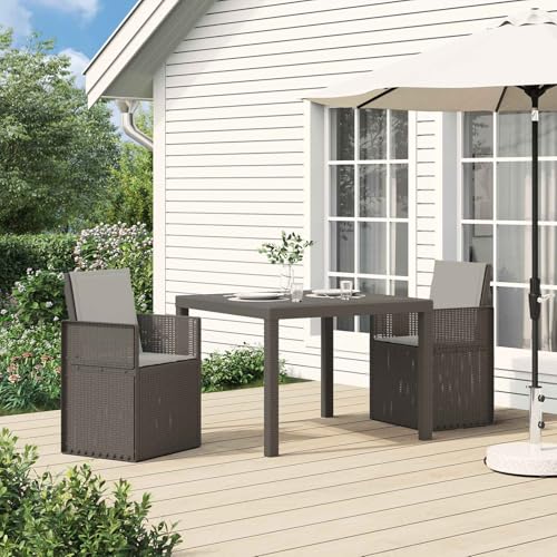 mzdioop Sillas de comedor de jardín, 2 unidades, color gris claro, polipropileno, resistentes a la intemperie, plegables con respaldo y reposabrazos, para terraza, balcón, exterior, versátiles