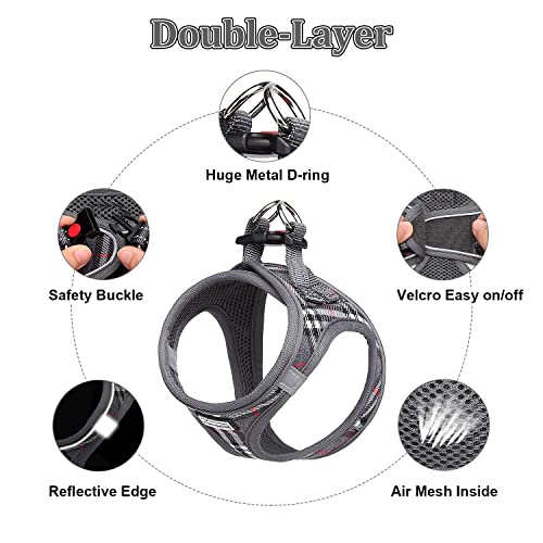 Suredoo Dog Harness And Leash Set, Step-In Breathable Reflective Puppy Cat Dog Vest Harnesses For Small Medium Dogs (Grey Plaid, S) #TOP1