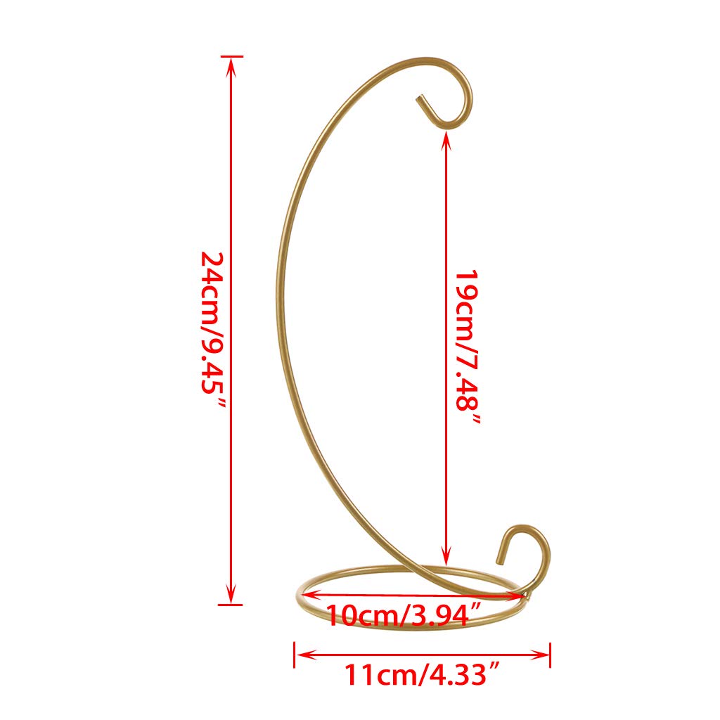 BSTKEY Lot de 10 Supports de décoration – Crochet de Suspension en Fer pour Suspendre Globe en Verre, Plante, Terrarium, Boule, Boule, Jardin, Bureau, Fête Artisanat, doré