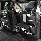 RAV4 専用 シートバックポケット 車 収納ポケット 後部座席用ドリンクホルダー ティッシュケース RAV4 ラブフォー アクセサリー 内装パーツ キックガード 小物入れ 大容量 多機能 カー用品 便利グッズ 車内 (2個セット ブラック)