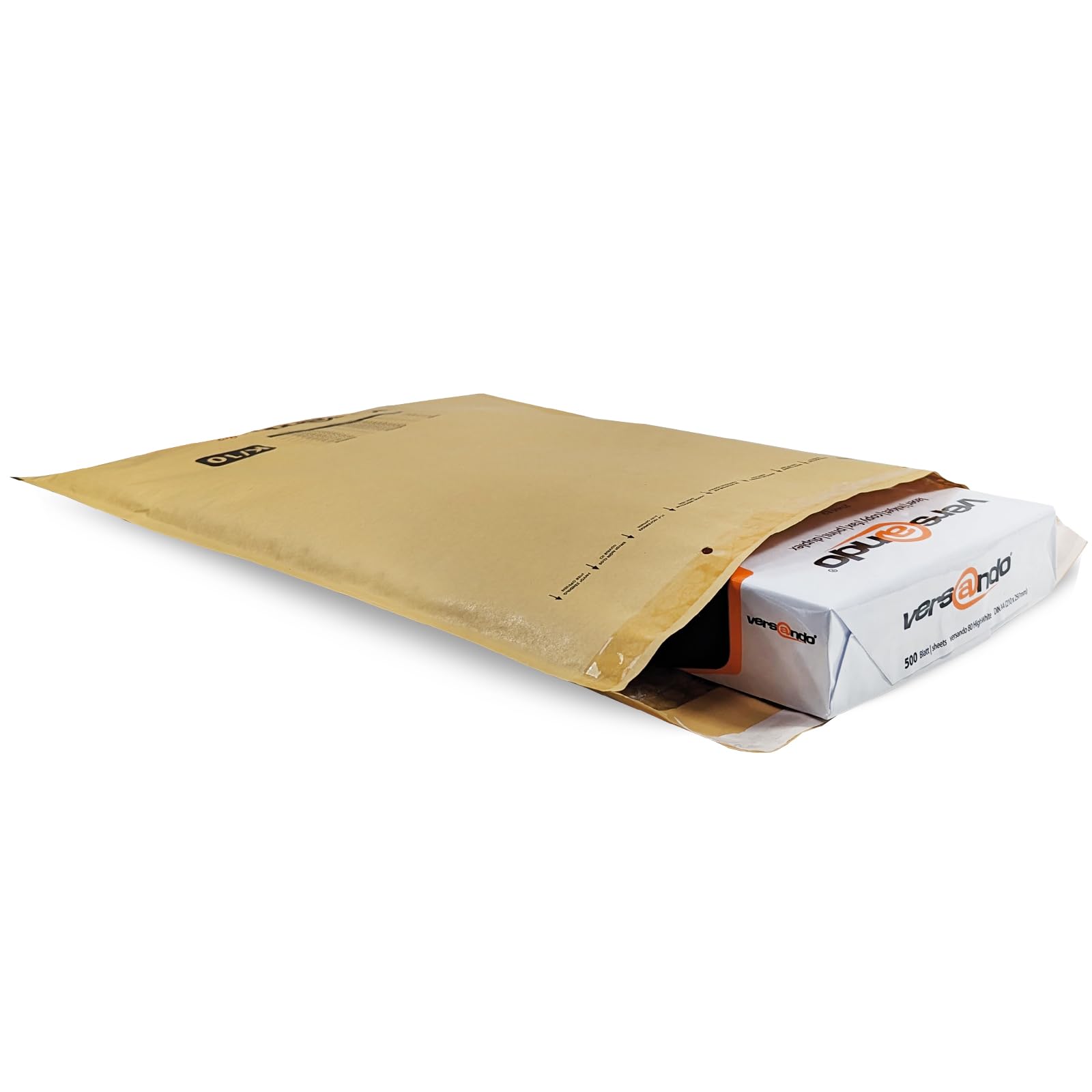 versando 200 sobres acolchados K10, dimensiones interiores 350 x 470 mm, dimensiones exteriores 370 x 480 mm, color marrón/amarillo dorado para DIN C3