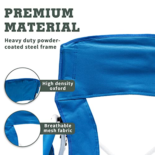 Sunnyfeel Low Folding Beach Chairs For Adults, Portable Lightweight Beach Sling Chair With Cup Holder,Carry Bag Armrest,Foldable Camping Chair For Outdoor Sand Concert Travel,300Lbs (Light Blue) #TOP4