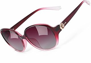 Sponsored Ad - LVIOE Large Polarized Sunglasses for Women Retro 70s UV400 Protection Big Oval Frame Designer Shade LS6004