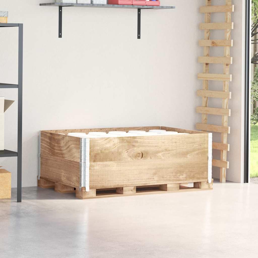 vidaXL Paretali per Pallet 2 pz 120x80 cm in Legno Massello di Pino, sponda per Pallet, Telaio impilabile per Pallet, Bordo per Pallet in Legno