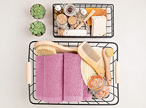 Image of Utopia Towels 24 Pack Cotton Washcloths Set, 100% Ring Spun Cotton, Premium Quality Flannel Face Cloths, Highly Absorbent and Soft Feel Fingertip Towels, Dusty Pink