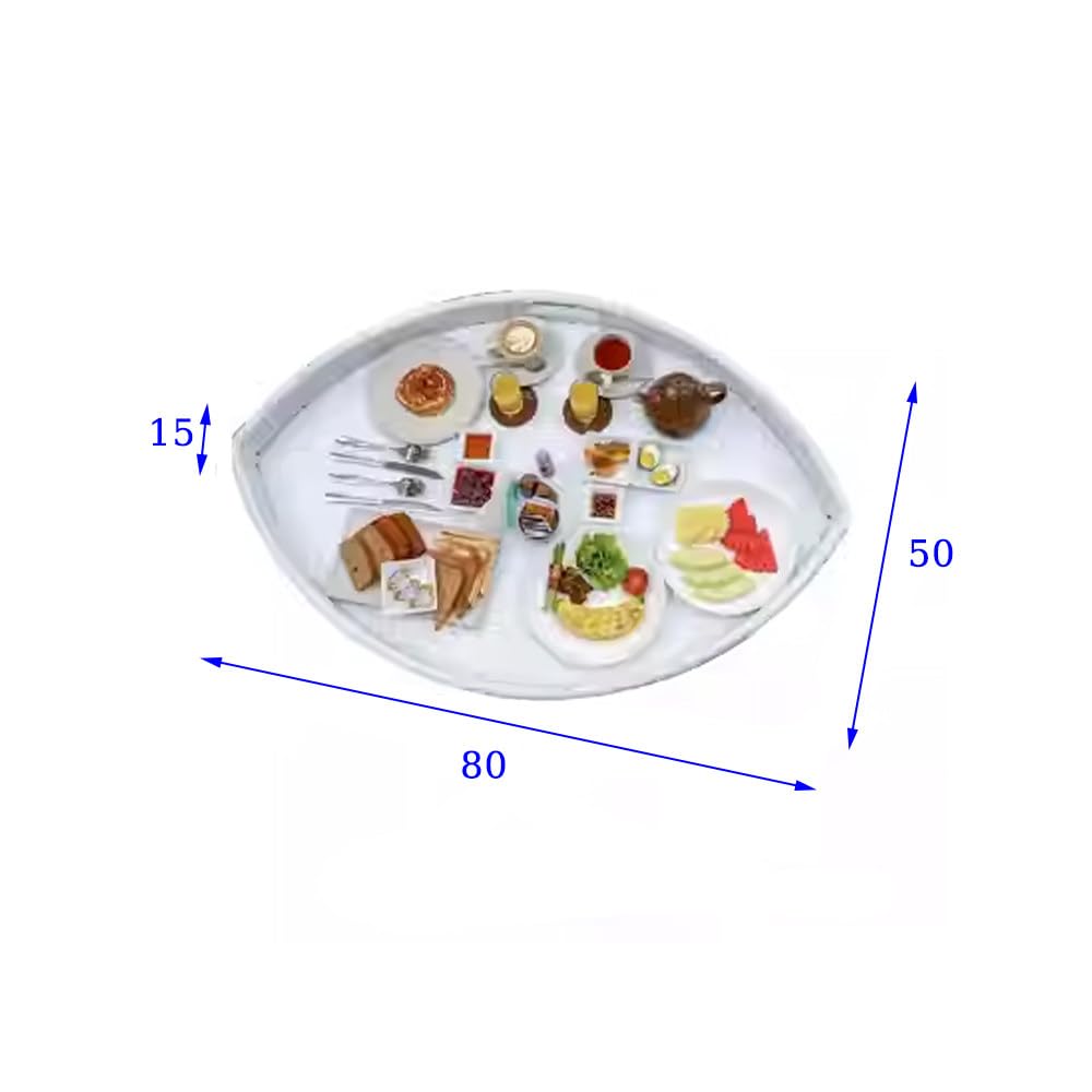 Bandeja flotante de ratán extra grande hecha a mano para piscina, playa, fiesta o jacuzzi, ideal para bebidas y aperitivos, 80 x 80 x 15 cm, accesorio perfecto para el verano
