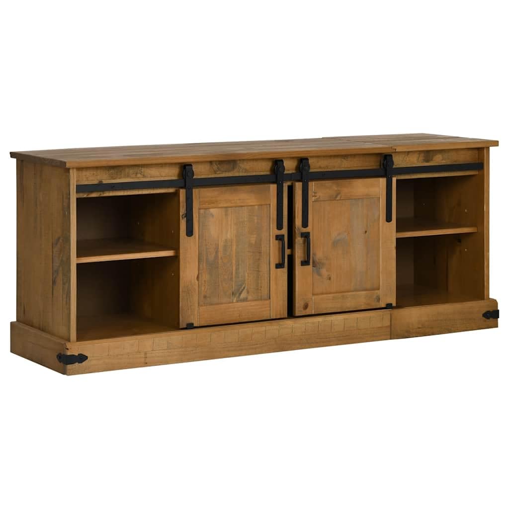 Centres de divertissement et meuble TV - Meuble TV Halden 2 portes coulissantes - 150 x 40 x 60 cm - Bois massif