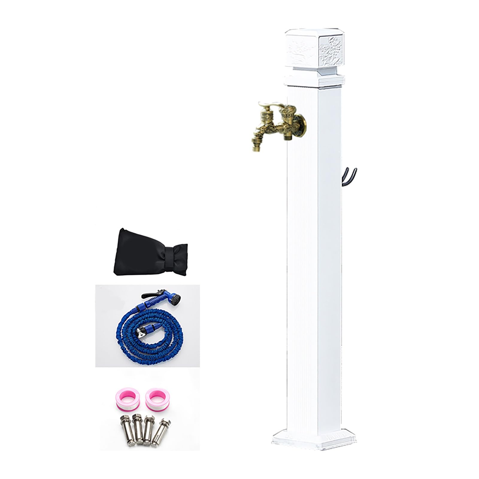 SDCFFC Vertical Garden Water Column with Spray Gun & Accessories - Outdoor Antifreeze Faucet Water Dispenser Hydrant Fountain Feature for Gardens