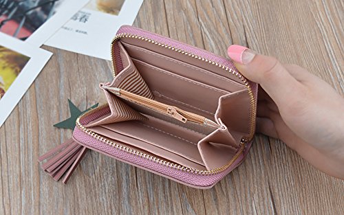 Image of Women Small Wallet Wallets for girls Credit Card Holder Coin Purse Zipper Small Secure Card Case cute wallets Mini wallets for Women (Smiley Blue)