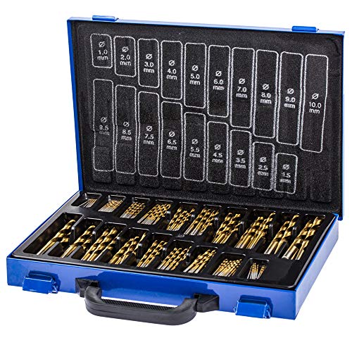 LZQ Lot de 170 forets à métaux DIN 338 Kit de forets à pierre professionnel 1-10 mm 135 u00b0 Assortiment de forets à métal HSS Cobalt de qualité professionnelle