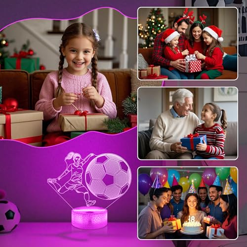 Lámpara Ilusión 3D de Fútbol con Control Remoto y Luz LED miniatura 4