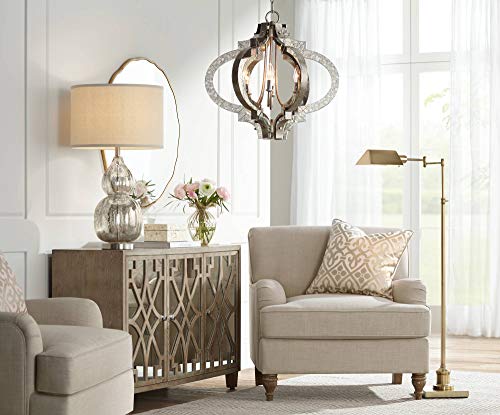 Regency Hill Jenson Modern Metal Adjustable Pharmacy Floor Lamp Swing Arm 54" Tall Aged Brass Metal Shade Standing Pole Light For Living Room Reading House Bedroom Home Office #TOP7