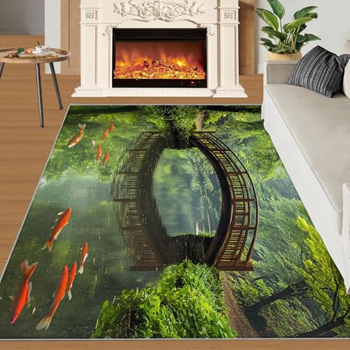 Alfombra decorativa RUHEYIA 61x91 cm antideslizante miniatura 2