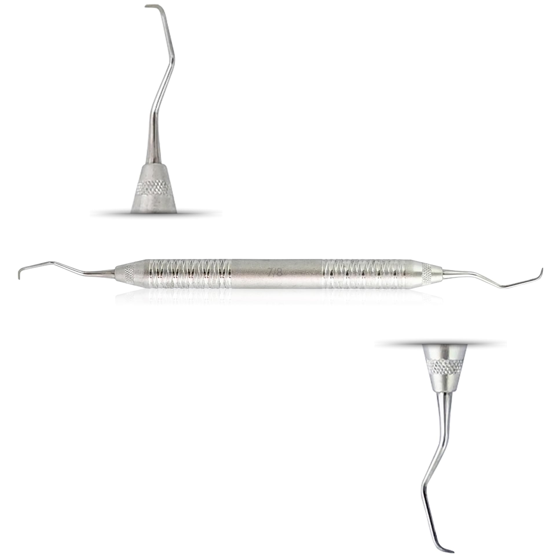 MASTERYD Gracey Dental Periodontal Curettes 7/8 Double Ended Tips Special Hollow Handle Stainless Steel Dental Veterinary Instruments for Scaling, Root Planning, and Periodontal Treatment