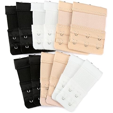 H&S BH Verlängerung mit 2 und 3 Haken - 12 Stück - Elastische Nylon Erweiterung Cover