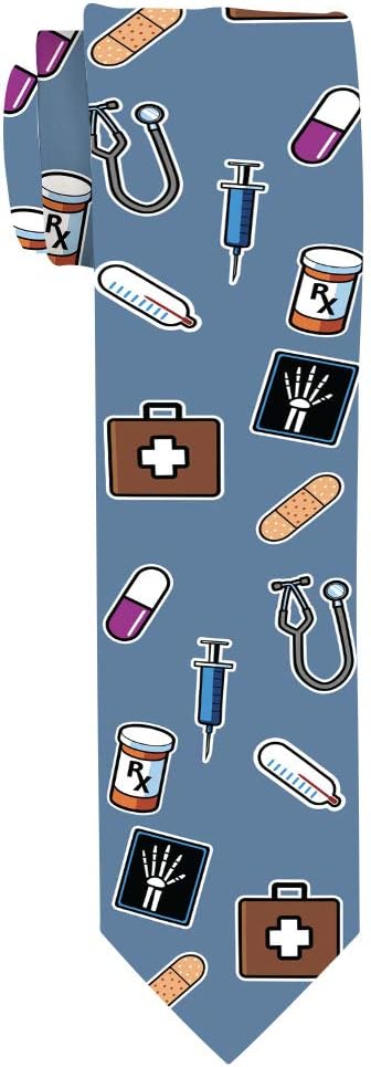 Medical Themed Gifts R-Ray Prescription Stethoscope Tie Pharmacist Nurse or Dr Gifts RX Tie Necktie
