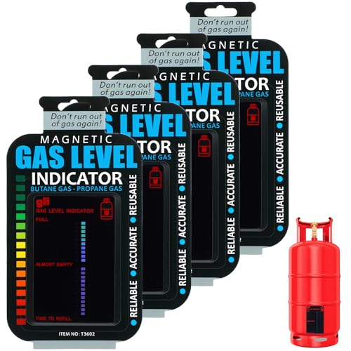 YBEATY 4 Pcs Magnetic Gas Level Indicator Gas Bottle Level Indicator Propane Calor Gauge Fuel Indicators Reusable for Tanks Travel Camping Home Kitchen Use Outdoor Barbecues Motorhome Gadgets