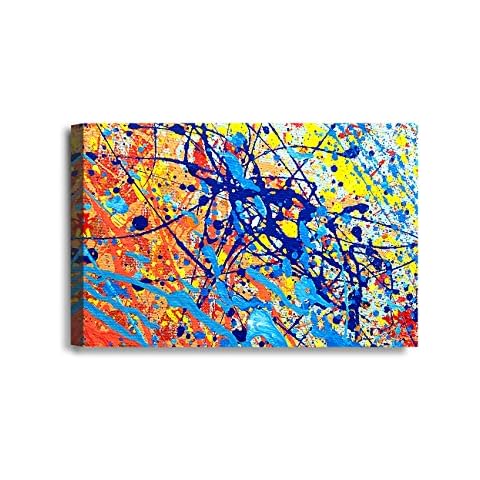 IPIC - Abstract Jackson Pollock Style Artwork. Giclee Print on Canvas Wall Art for Home Decor. 36x24 Cover