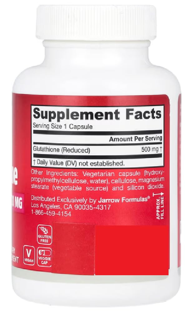 Jarrow Formulas - Glutathion Reduced | 500 mg zur Unterstützung der Entgiftung - 60 Kapseln