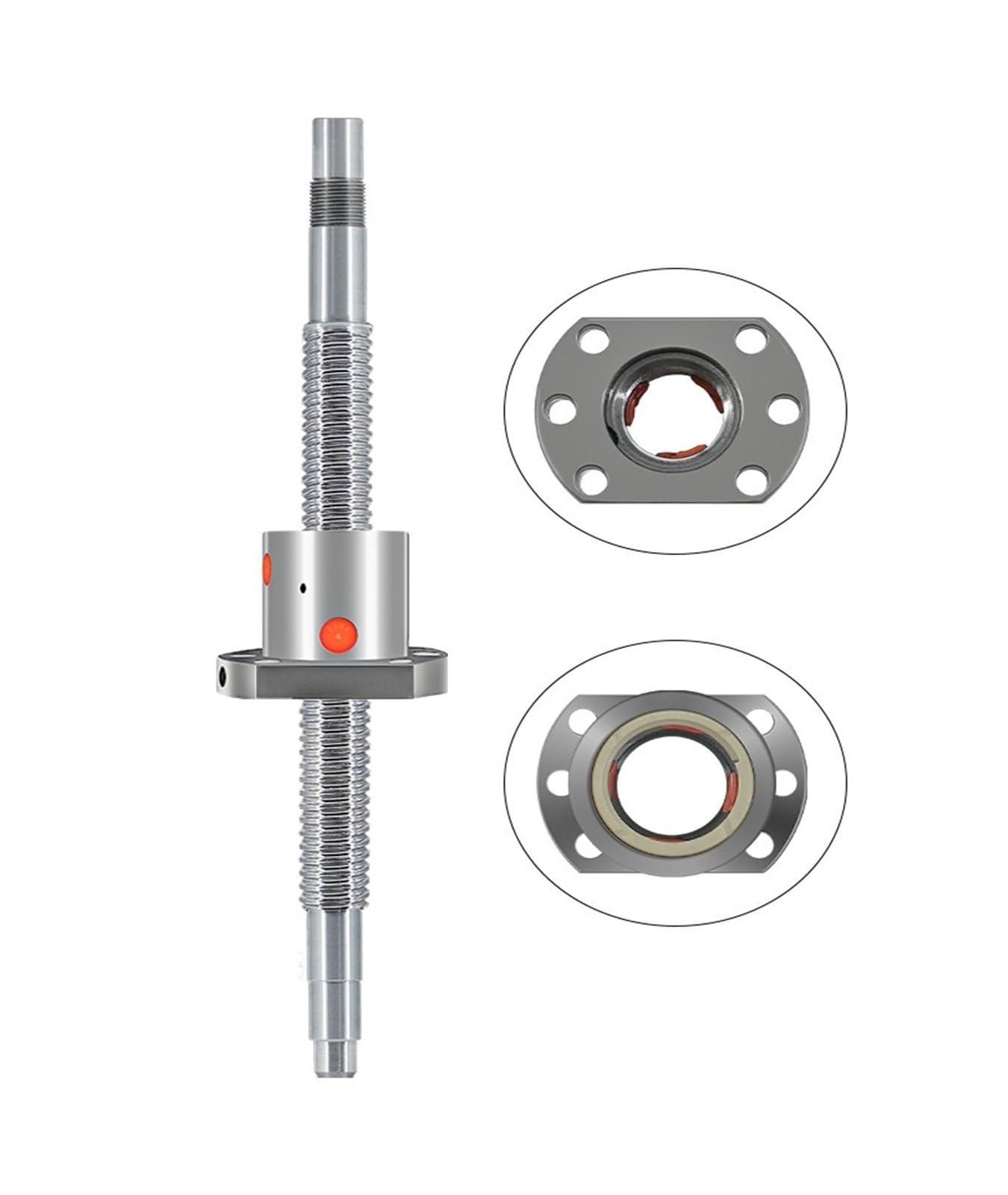 Metal Ball Screw nut end Processing Ball Screw SFU2010 1pcs Ball Screw with End Machined+ 1pcs Single Ball Nut(750mm Total L)