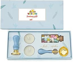 Wax Seal Stamp Kit with Sealing Waxs Beads, Candles, Wex Melting Spoon, Wooden Handle Stamp For Craft, Fine Love Gift Box (Wax Seal Bead 100 Pcs)