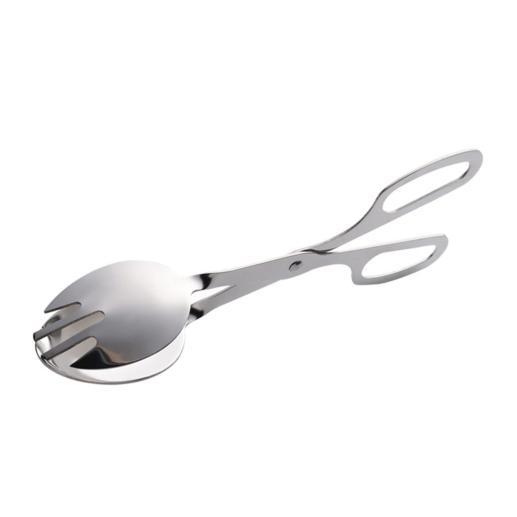 Pinzas de acero inoxidable 430 de 35,5 cm de largo para frutas, verduras, ensalada, pan, barbacoa, cuchara/tenedor (1)
