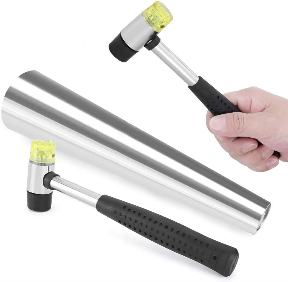 Ring Sizing Kit, Ring Sizer Mandrel Measuring Tool Steel Ring Sizing Gauge Sizers Set Rubber Jeweler's Mallet Hammer Metal Finger Size Jewelry Making Kit