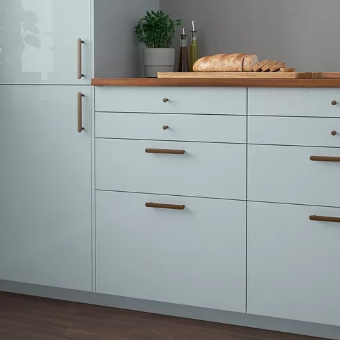 Ikea KALLARP High-Gloss Light Grey-Blue Drawer Front with White Handle, 40x10 cm, 116 mm 1