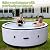 4-6 Person Inflatable Hot Tub with 6 Color Light Beads,Portable Air Jet Spa Outdoor Heater Blow Up Hottub 4 to 6 Person,Leak-Proof PVC Outdoor Spa Hot Tub with Insulated Cover and Heater Pump,81*28in
