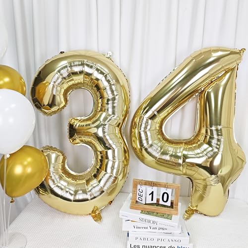 Image of 40 Inch Light Gold 5 Number Balloons Large Champagne Gold Number | White Gold Giant 5 Foil Mylar Helium Digital Balloon for 5th or 5st Anniversary Party Decorations Supplies