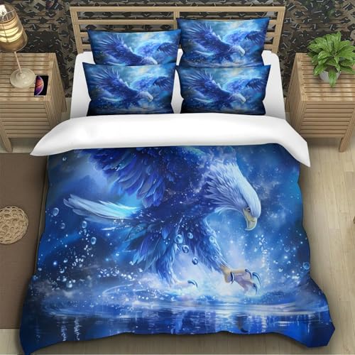 Parure de lit microfibre aigle bleu résistante et douce pour homme - 5
