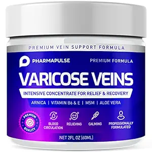 Varicose Veins Cream, Varicose Vein & Soothing Leg Cream, Natural Varicose & Spider Veins Treatment, Strengthen Capillary Health, Improve Blood Circulation, Tired and Heavy Legs Fast Relief 2oz