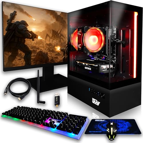 SAAV X10 2025 Gaming PC Tower Computer, AMD Ryzen 5