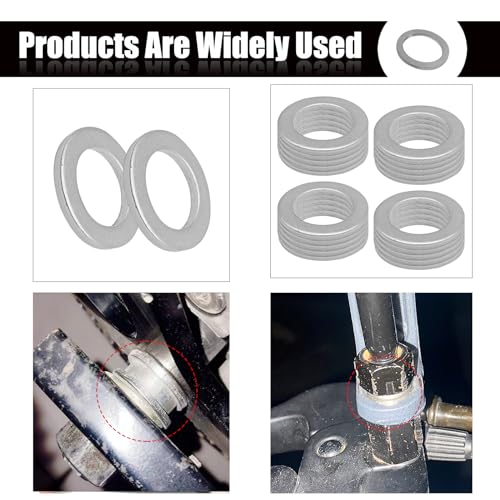 Image of 20PCS M14 Drain Plug Gasket Aluminum Engine Oil Crush Washers Replacement for Acura 94109-14000