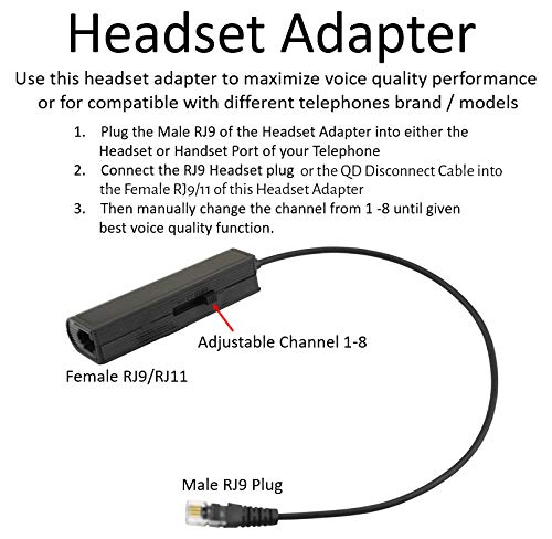 Quick Disconnect Cable To Rj9 Plug Headset Adapter Replacement Qd Release Cord For Plantronics U10P U10-P Polaris H-Series Headsets Work With Avaya Nortel Mitel Polycom Aastra Shoretel And More #TOP2