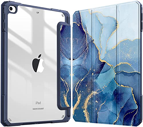 Image of SwooK Hybrid Case for 7.9 inch iPad Mini 5 /4 - Clear Back Shell Flip Cover (Ocean Marble)