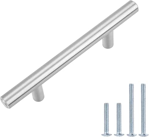 Amazon Basics Euro Bar Cabinet Handles, Drawer Pulls, Kitchen Cabinet