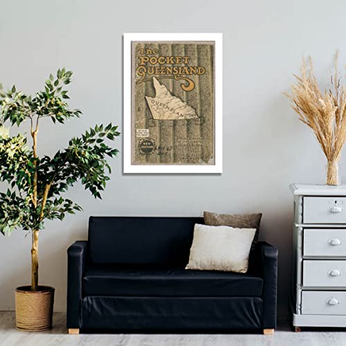 Affiche de voyage Australie Queensland grand format sous cadre mat
