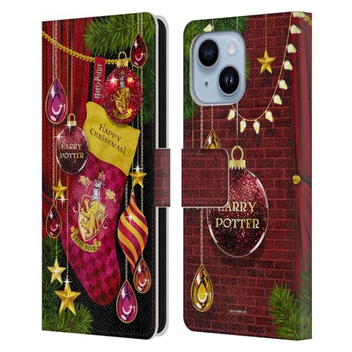 Étui portefeuille iPhone 14 Plus Harry Potter Gryffindor en cuir