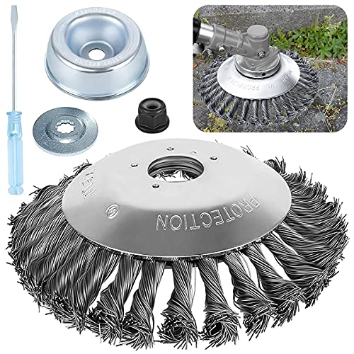 Cuchilla para cortadora de césped de 6 Pulgadas, Accesorios para cortadora de césped Universal, Rueda de Alambre de Repuesto, Cuchilla para cortadora de césped Anudada sólida con Tuerca
