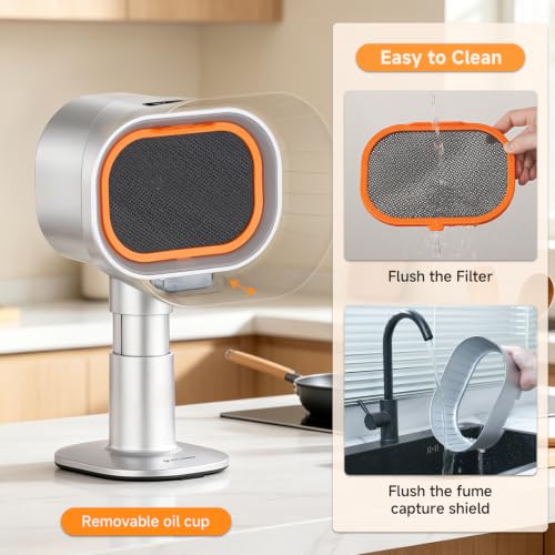 Image of Portable Range Hood,4-Speed Desktop Exhaust Fan with adjustable Height