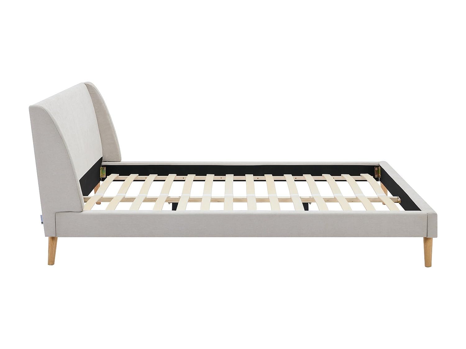 Vente-unique - Lit 180 x 200 cm - Tissu - Beige - BENEDICTE