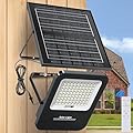 TENKOO Solar Street Flood Lights Outdoor - 800W Solar Led Flood Lights Dusk to Dawn 65000LM IP67 Waterproof Solar Parking Lot Lights with 16.4ft Cables Security Commercial Lighting for Yard, Garden