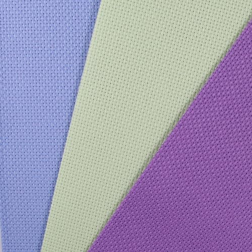 Image of KCS 3 pc of 12 inch x 18 inch 14CT Counted Cotton Aida Cloth Cross Stitch Fabric (Light Green+Lavender+Light Blue)