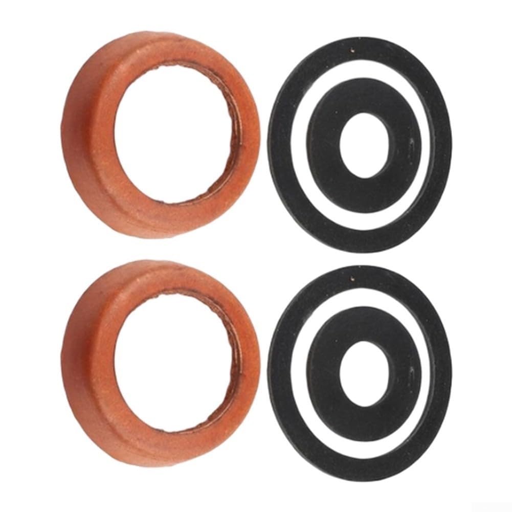 Pistone di ricambio per pompa manuale tipo 75 con valvola di passaggio, set di pistone in ghisa e pelle sintetica con guarnizioni e viti per pompe da giardino e fontane, arancione/nero