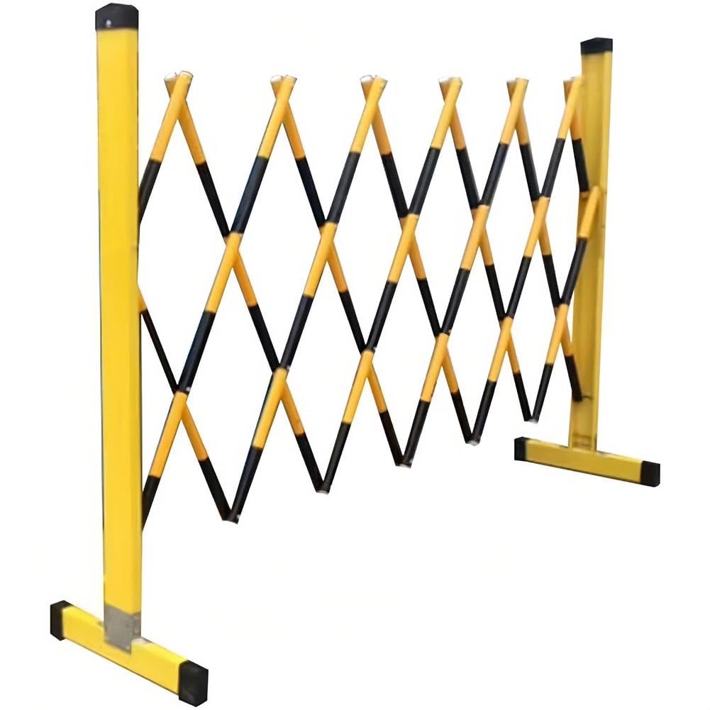 LWJSOCP Expandable Metal Barricade with Casters, Adjustable Safety Barrier for Construction Site Traffic Control and Mobile Warning Fence