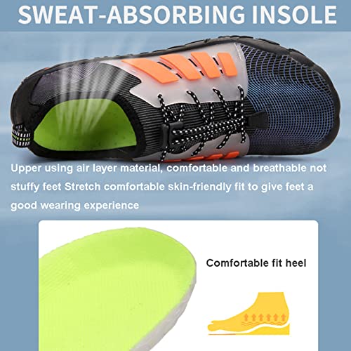 Waterschoenen voor Mannen Vrouwen, Strand Barefoot Swim Rock Climbing Pool Shoes Socks, Anti-Slip Breathable Quick Dry Lightweight Slip-on Outdoor Sport Hiking Walking,zwart,37 - Afbeelding 4